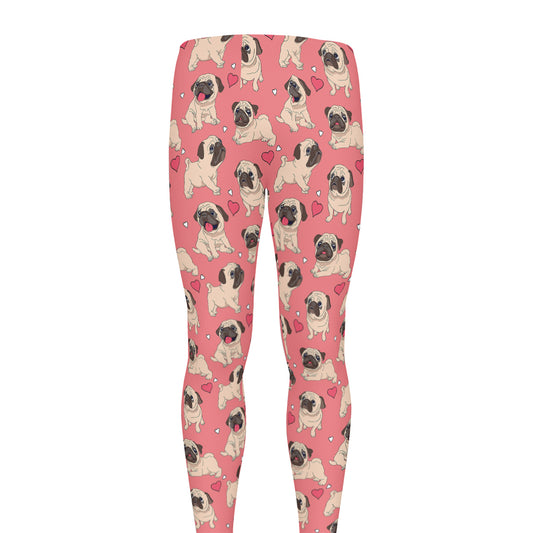Love Pug Pattern Print Men's leggings