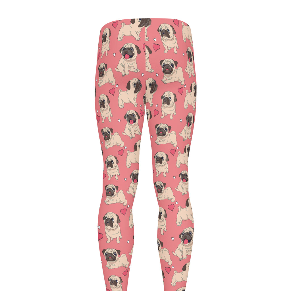 Love Pug Pattern Print Men's leggings