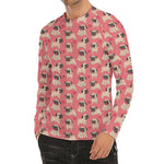 Love Pug Pattern Print Men's Long Sleeve Rash Guard