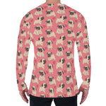 Love Pug Pattern Print Men's Long Sleeve T-Shirt