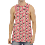 Love Pug Pattern Print Men's Muscle Tank Top