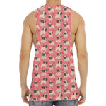 Love Pug Pattern Print Men's Muscle Tank Top