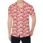 Love Pug Pattern Print Men's Shirt