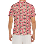 Love Pug Pattern Print Men's Short Sleeve Rash Guard