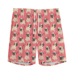 Love Pug Pattern Print Men's Sports Shorts