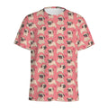 Love Pug Pattern Print Men's Athletic T-Shirt