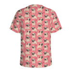 Love Pug Pattern Print Men's Sports T-Shirt