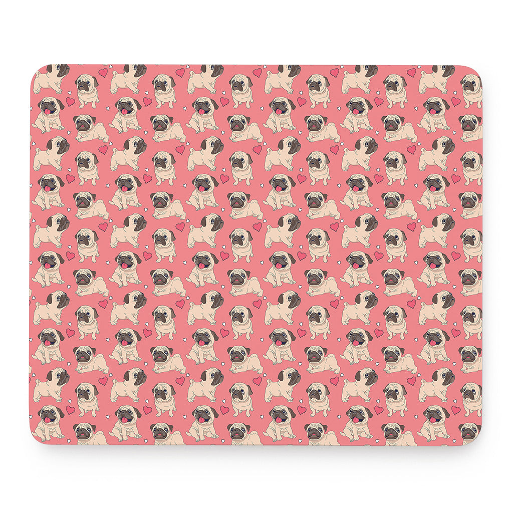 Love Pug Pattern Print Mouse Pad