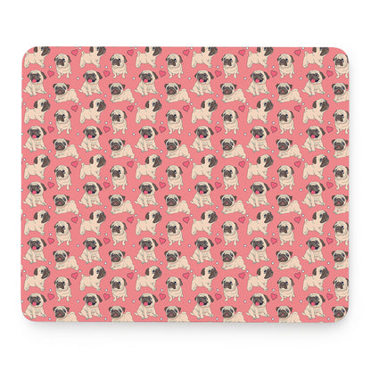 Love Pug Pattern Print Mouse Pad