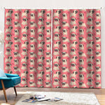 Love Pug Pattern Print Pencil Pleat Curtains