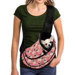 Love Pug Pattern Print Pet Sling Carrier