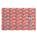 Love Pug Pattern Print Placemat