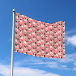 Love Pug Pattern Print Polyester Flag