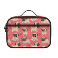 Love Pug Pattern Print Portable Lunch Bag