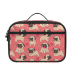 Love Pug Pattern Print Portable Lunch Bag