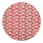 Love Pug Pattern Print Round Blanket