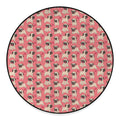 Love Pug Pattern Print Round Floor Mat