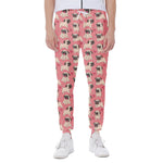 Love Pug Pattern Print Scuba Joggers