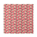 Love Pug Pattern Print Silk Bandana