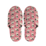 Love Pug Pattern Print Slippers