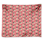 Love Pug Pattern Print Tapestry