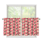 Love Pug Pattern Print Tier Curtains