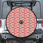 Love Pug Pattern Print Tire Cover With Camera Hole