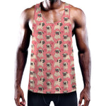 Love Pug Pattern Print Training Tank Top