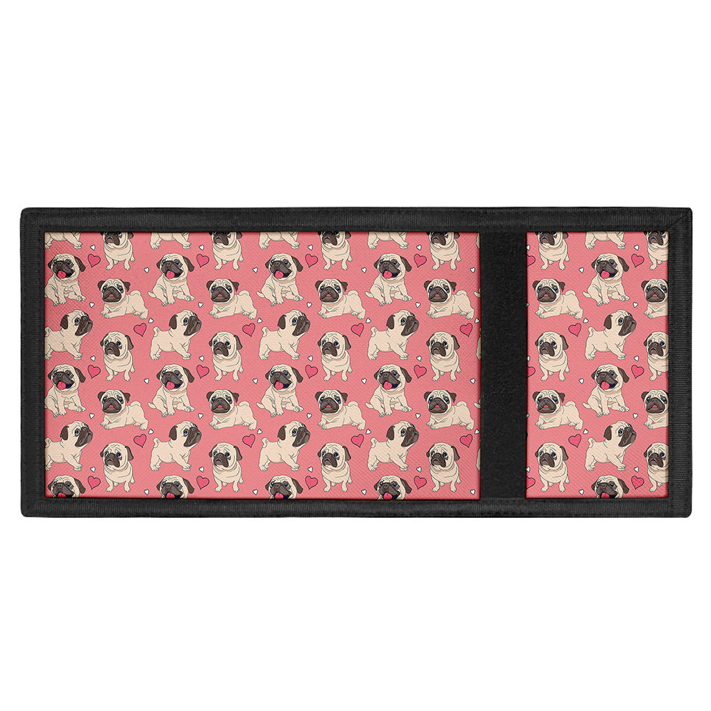 Love Pug Pattern Print Trifold Wallet
