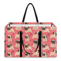 Love Pug Pattern Print Utility Tote Bag