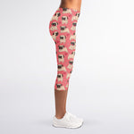 Love Pug Pattern Print Women's Capri Leggings