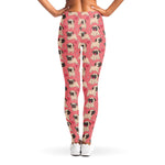Love Pug Pattern Print Women's Leggings