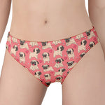 Love Pug Pattern Print Women's Panties