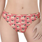 Love Pug Pattern Print Women's Thong