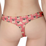 Love Pug Pattern Print Women's Thong