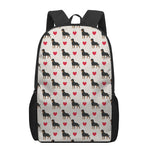 Love Rottweiler Pattern Print 17 Inch Backpack