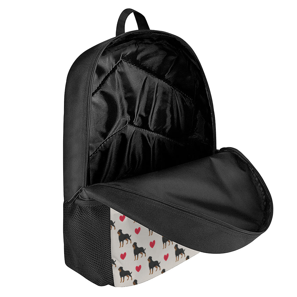 Love Rottweiler Pattern Print 17 Inch Backpack