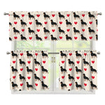 Love Rottweiler Pattern Print 3 Piece Kitchen Curtains