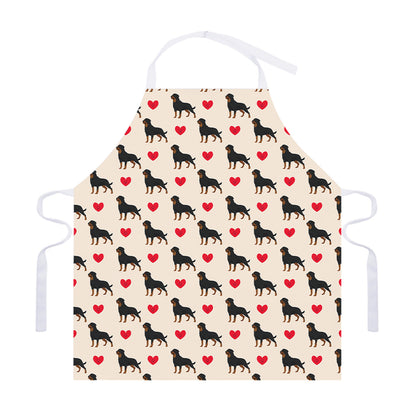 Love Rottweiler Pattern Print Adjustable Apron