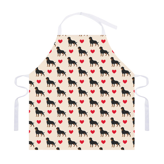 Love Rottweiler Pattern Print Adjustable Apron