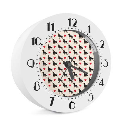 Love Rottweiler Pattern Print Alarm Clock