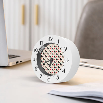Love Rottweiler Pattern Print Alarm Clock