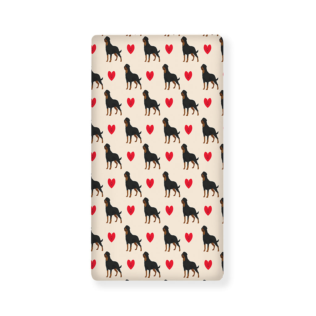 Love Rottweiler Pattern Print Baby Crib Sheet
