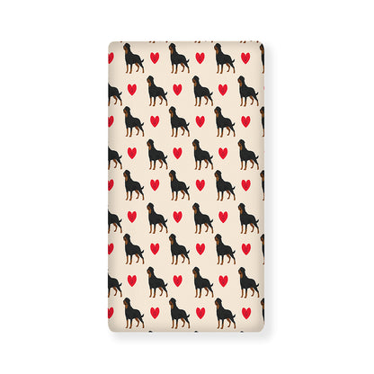 Love Rottweiler Pattern Print Baby Crib Sheet
