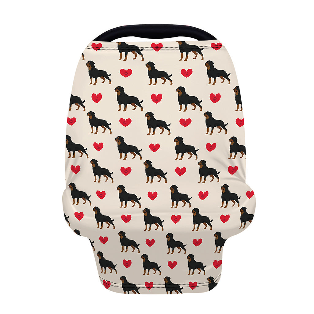 Love Rottweiler Pattern Print Baby Seat Cover