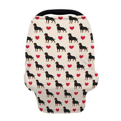 Love Rottweiler Pattern Print Baby Seat Cover