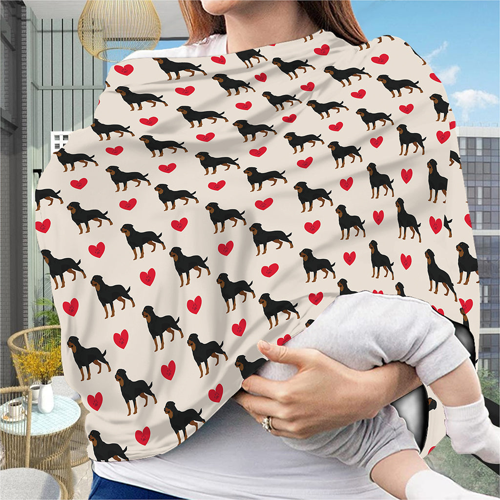 Love Rottweiler Pattern Print Baby Seat Cover
