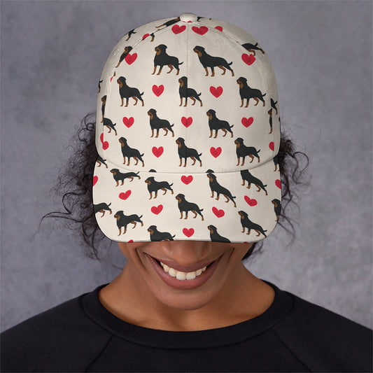 Love Rottweiler Pattern Print Baseball Cap