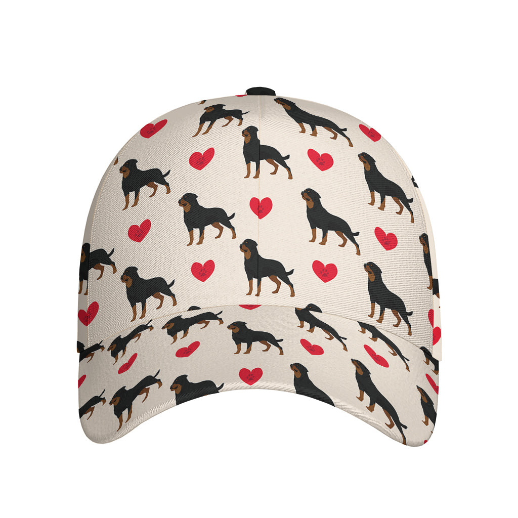 Love Rottweiler Pattern Print Baseball Cap
