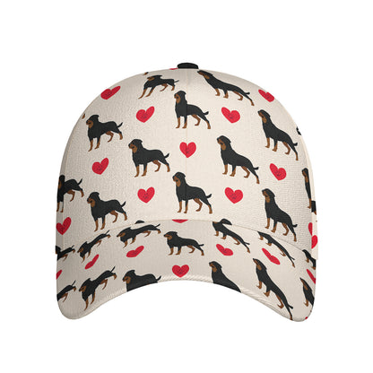 Love Rottweiler Pattern Print Baseball Cap